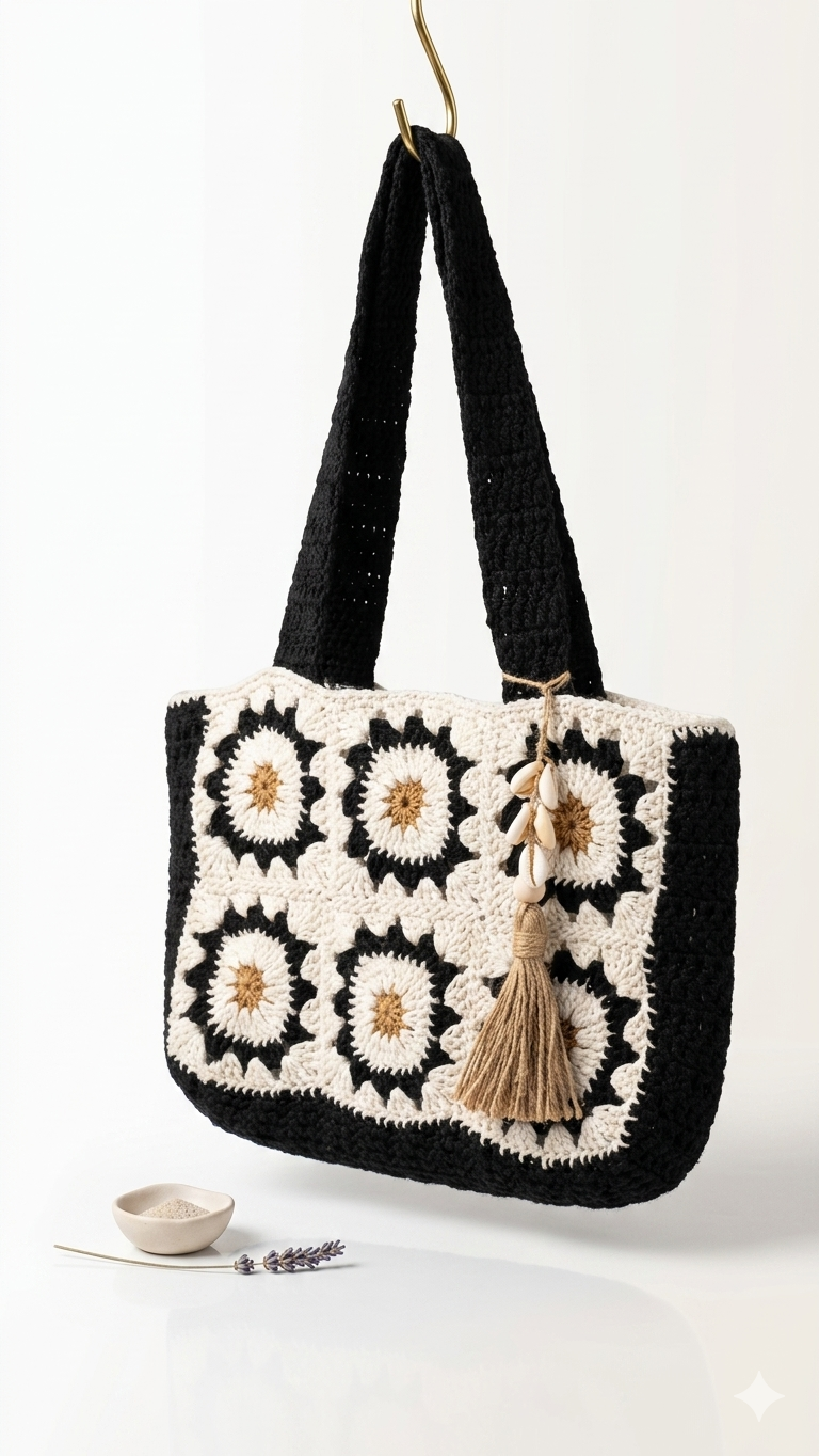 Bolso de ganchillo (Black & White)