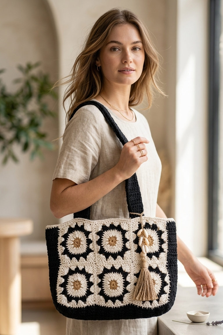 Bolso de ganchillo (Black & White)
