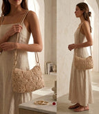 Bolso Bandolera Crochet Artesanal (Beige / Crudo)